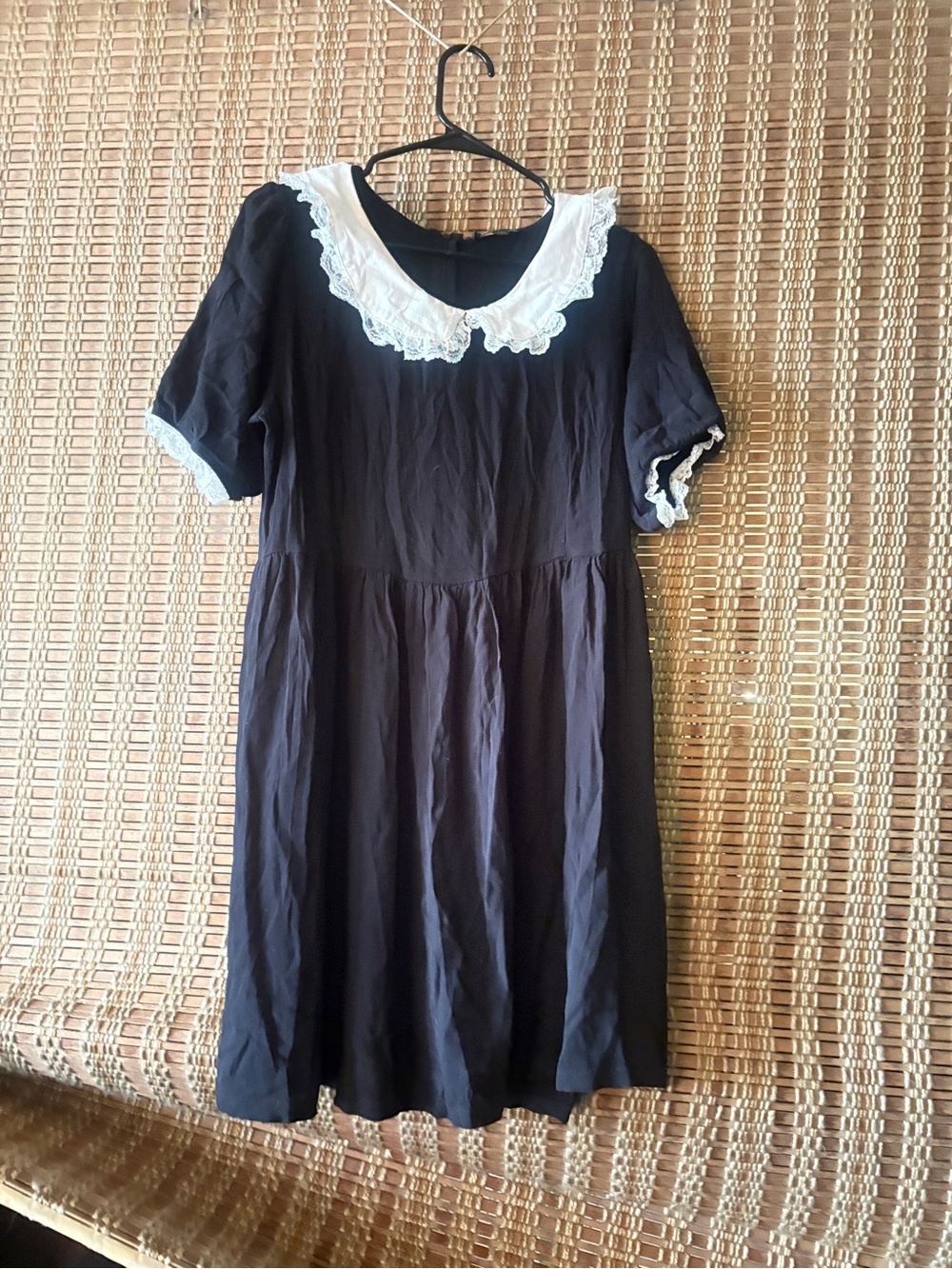Dolls Kill Black Mini Dress with White Lace Collar